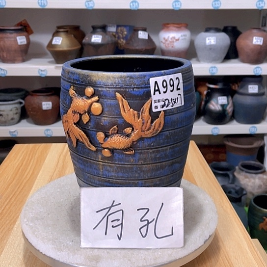 红陶手工制作工艺花盆