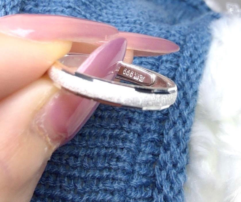 足银戒指 磨砂纯银活口通用手工小众百搭气质戒指日韩朋克风指环