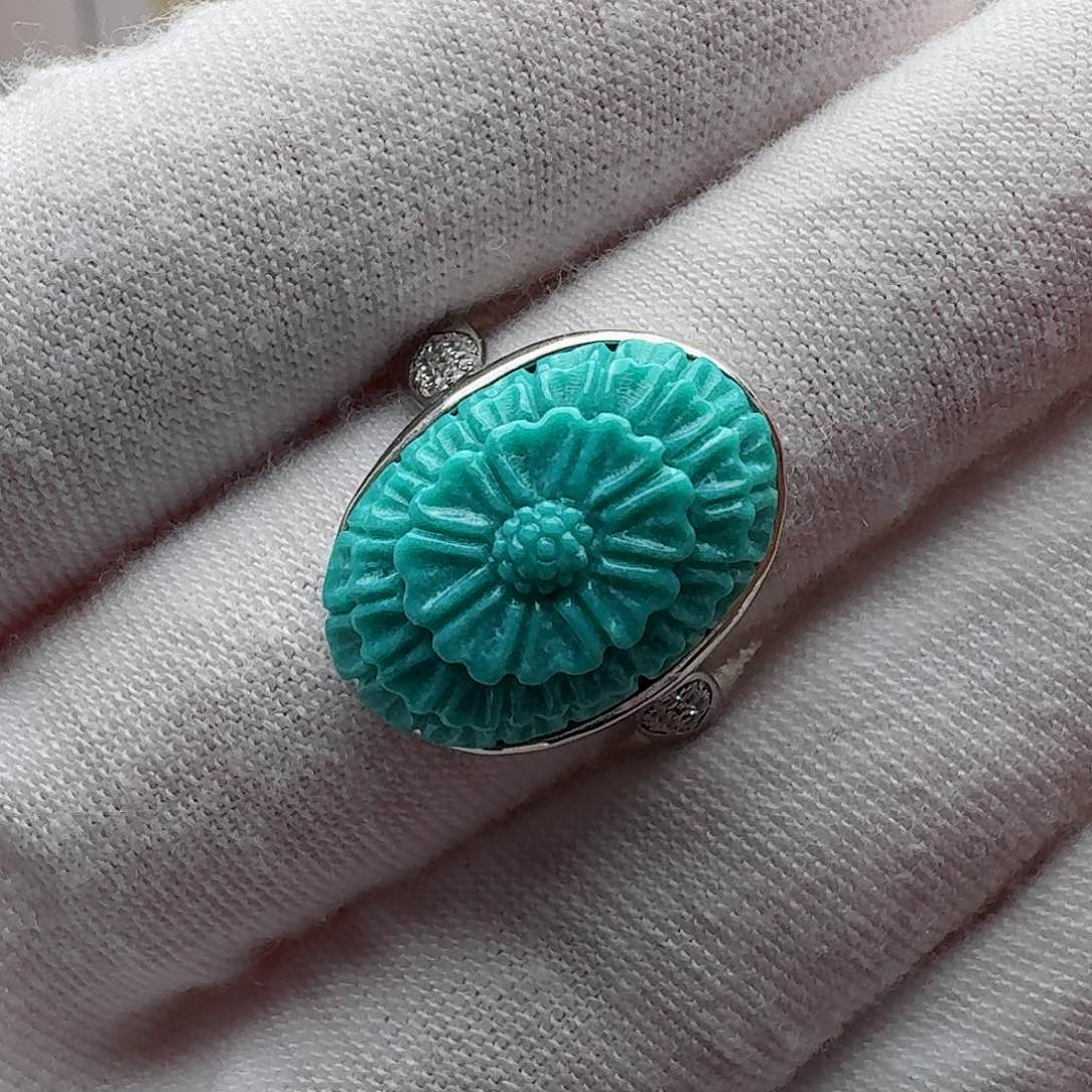 绿松石珠宝奇石银S925镶嵌