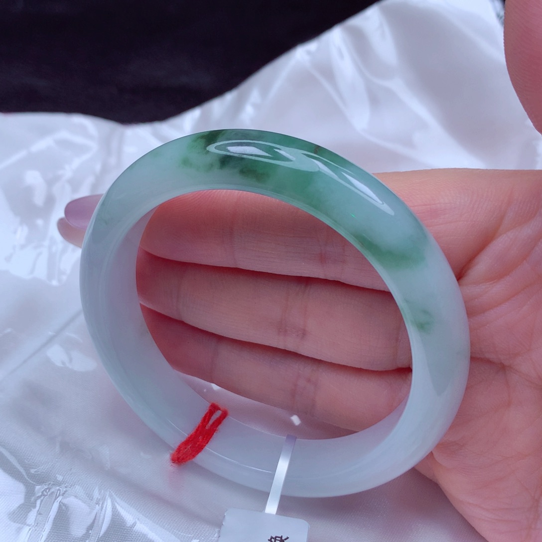 青***水翡翠未镶嵌手镯手镯55