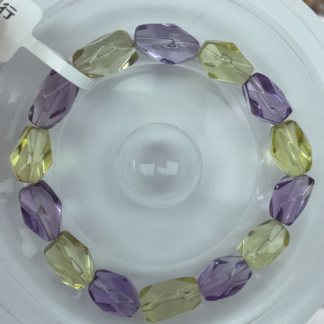 水晶未镶嵌手串007巴西紫水晶柠檬黄水晶随行9m