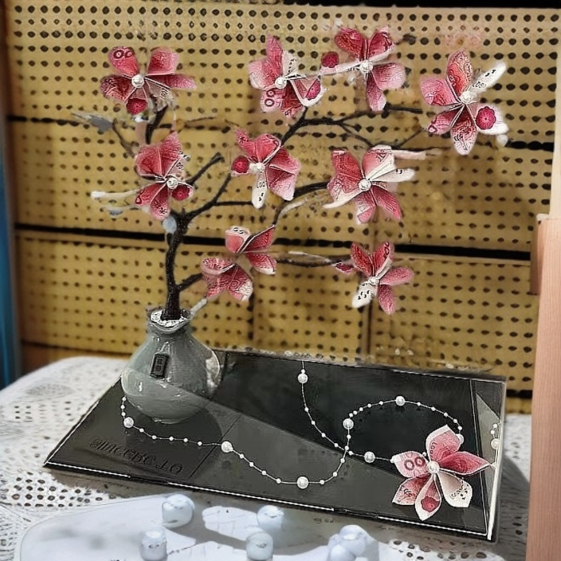 亚克力高档发财树有钱花束全套材料包发财花情人节网红礼物花盒生