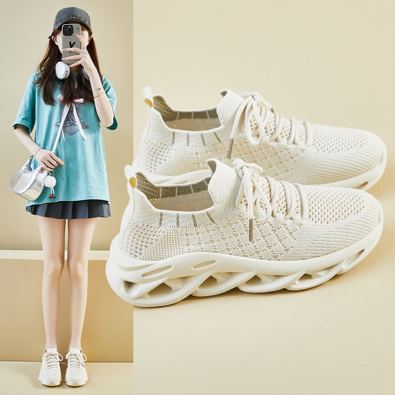 飞织鞋2025春夏季新款学生运动健身跑步休闲ins韩版透气潮鞋8102