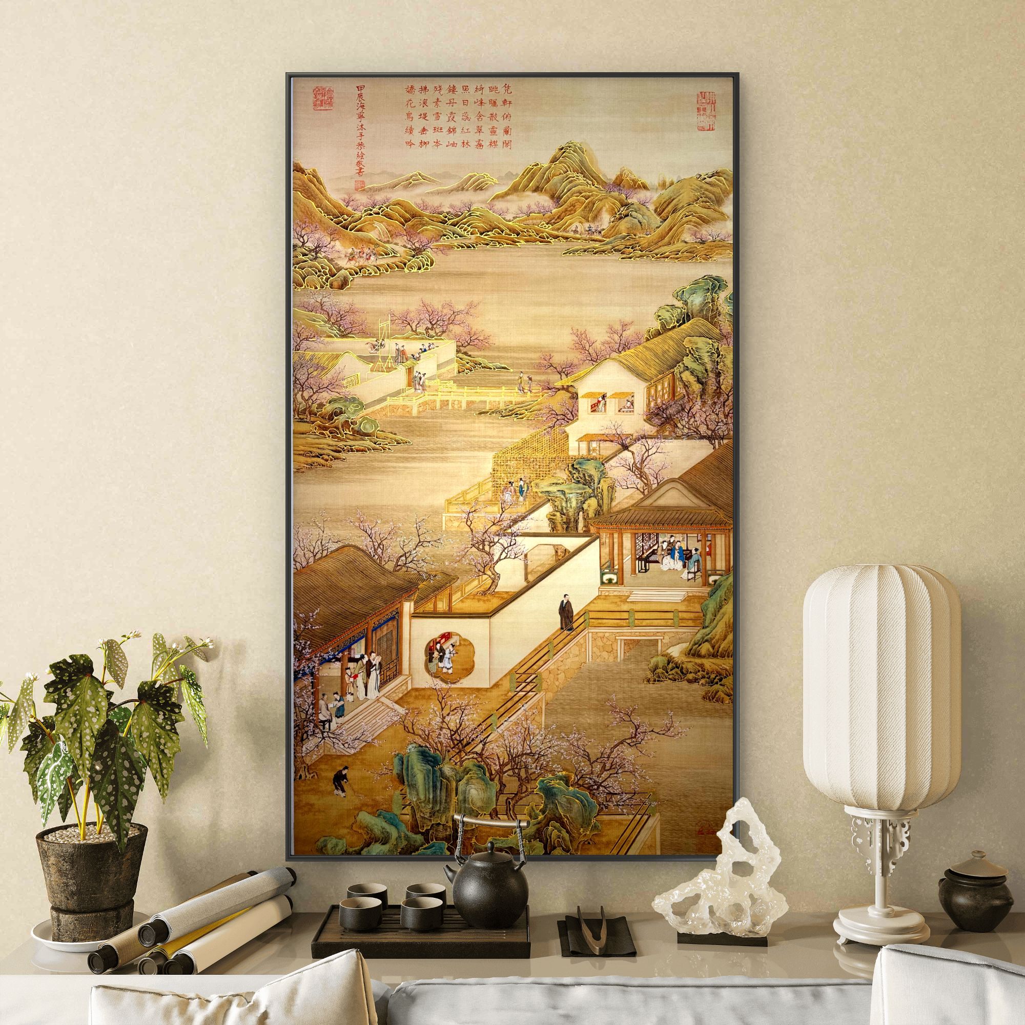 【宫彩手绘描金】孙海宁 手绘国画 —《春和景明》