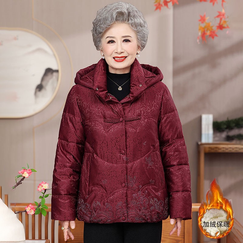中老年人冬装棉衣女加绒加厚妈妈装洋气棉袄奶奶冬装保暖棉服国风
