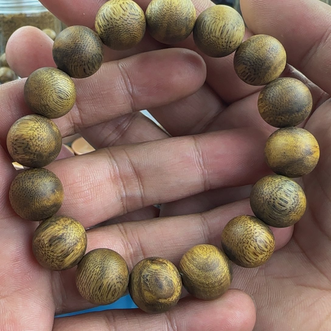 沉香手串卡1.4圆珠单圈