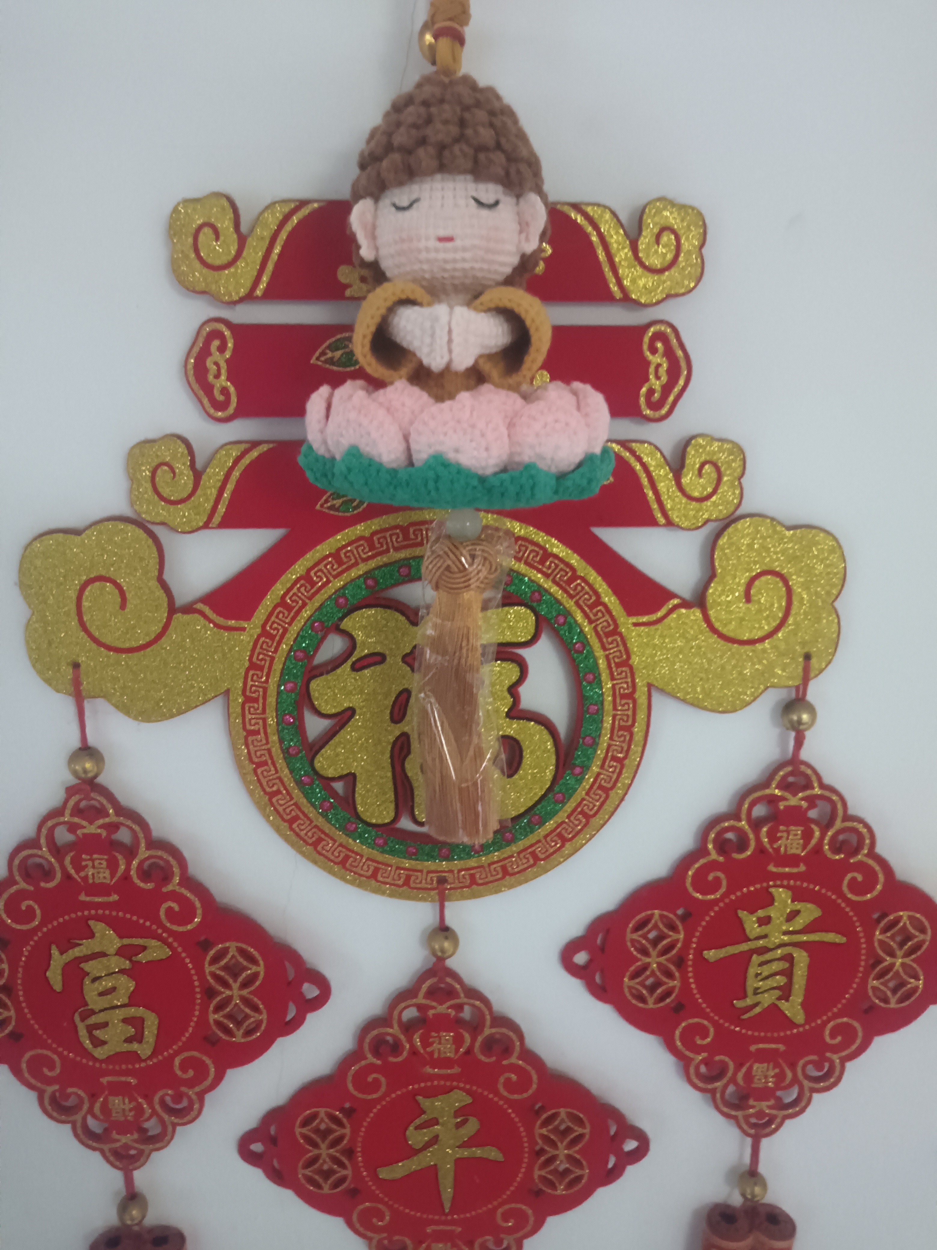 手工毛线钩针编织材料创意车挂装饰