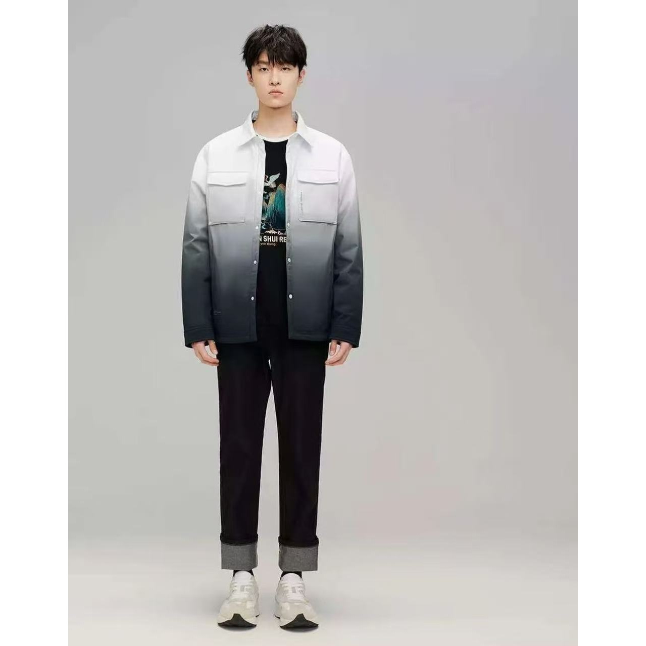 【600】青少年冬款连帽白鸭绒羽绒服JHS