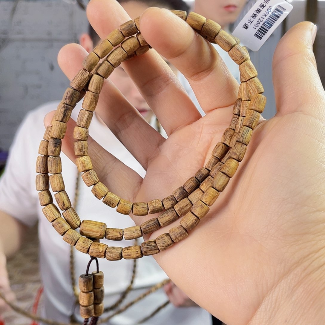 沉香手串海南老白棋桶珠长串0.6/12克多样性发一