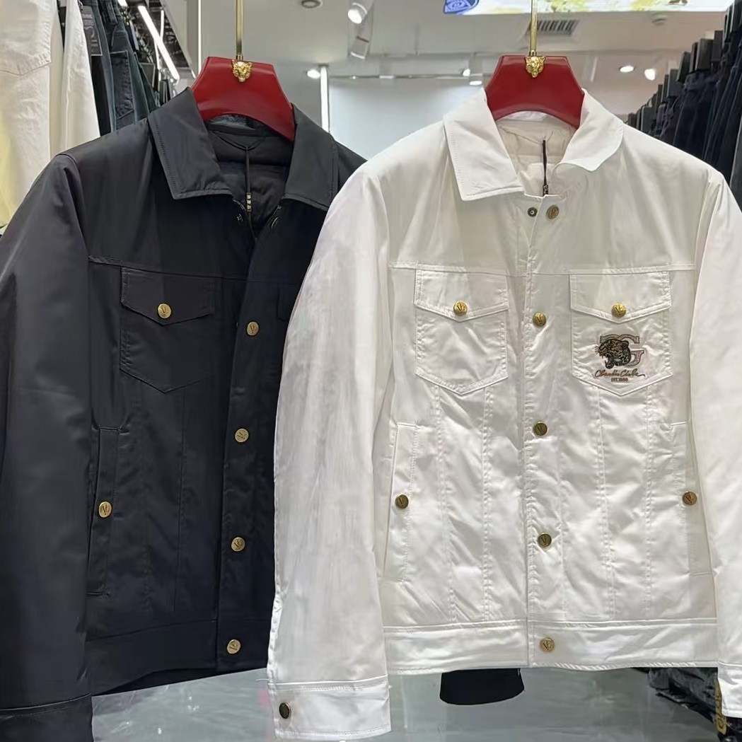 821CR欧货.男士轻奢时尚刺绣翻领潮流羽绒服