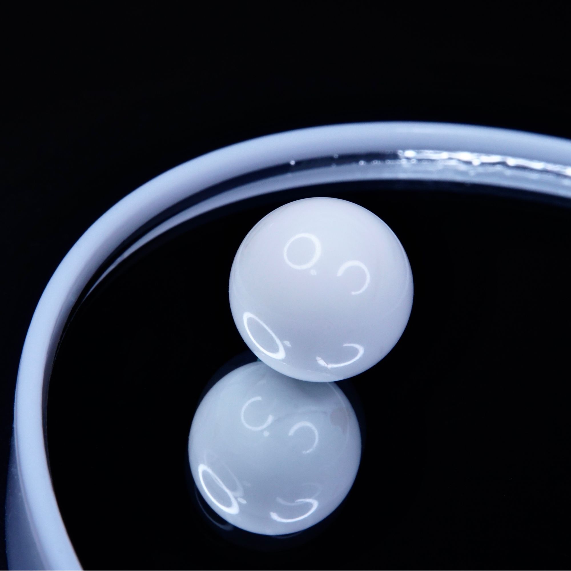 12.2mm漆瓷白满蜡妖花圆珠 天然琥珀蜜蜡精工手作高端文玩配饰