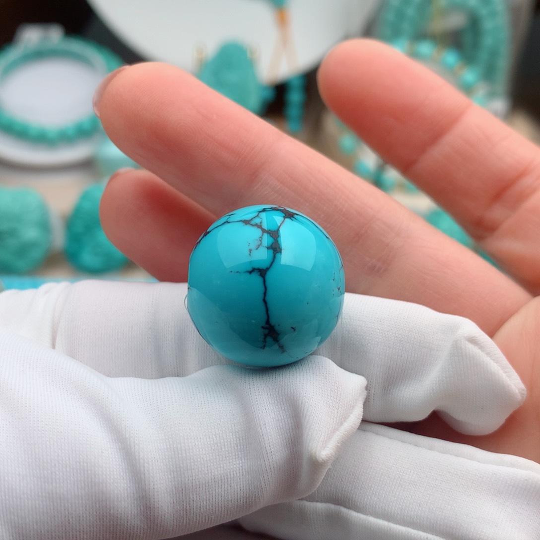 绿松石珠宝奇石未镶嵌21m m