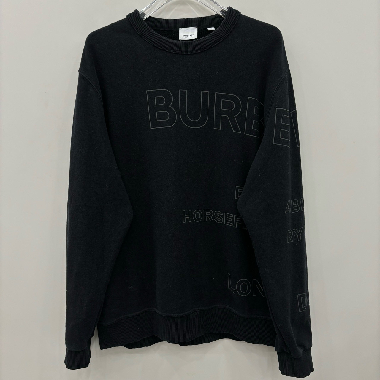 95新 BURBERRY/博柏利 字母Logo印花套头卫衣/尺码L/编号7200