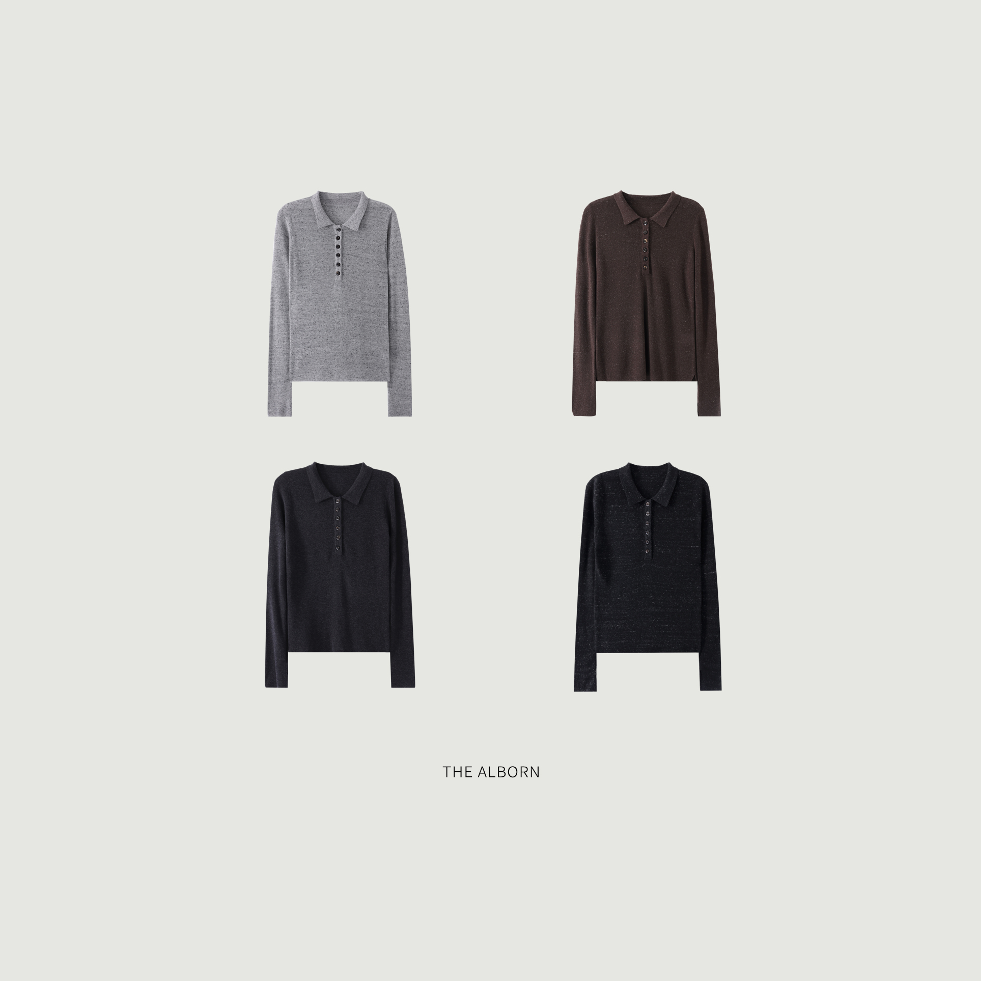 【不退不换】48支绵羊毛亚麻混纺 Polo长袖上衣