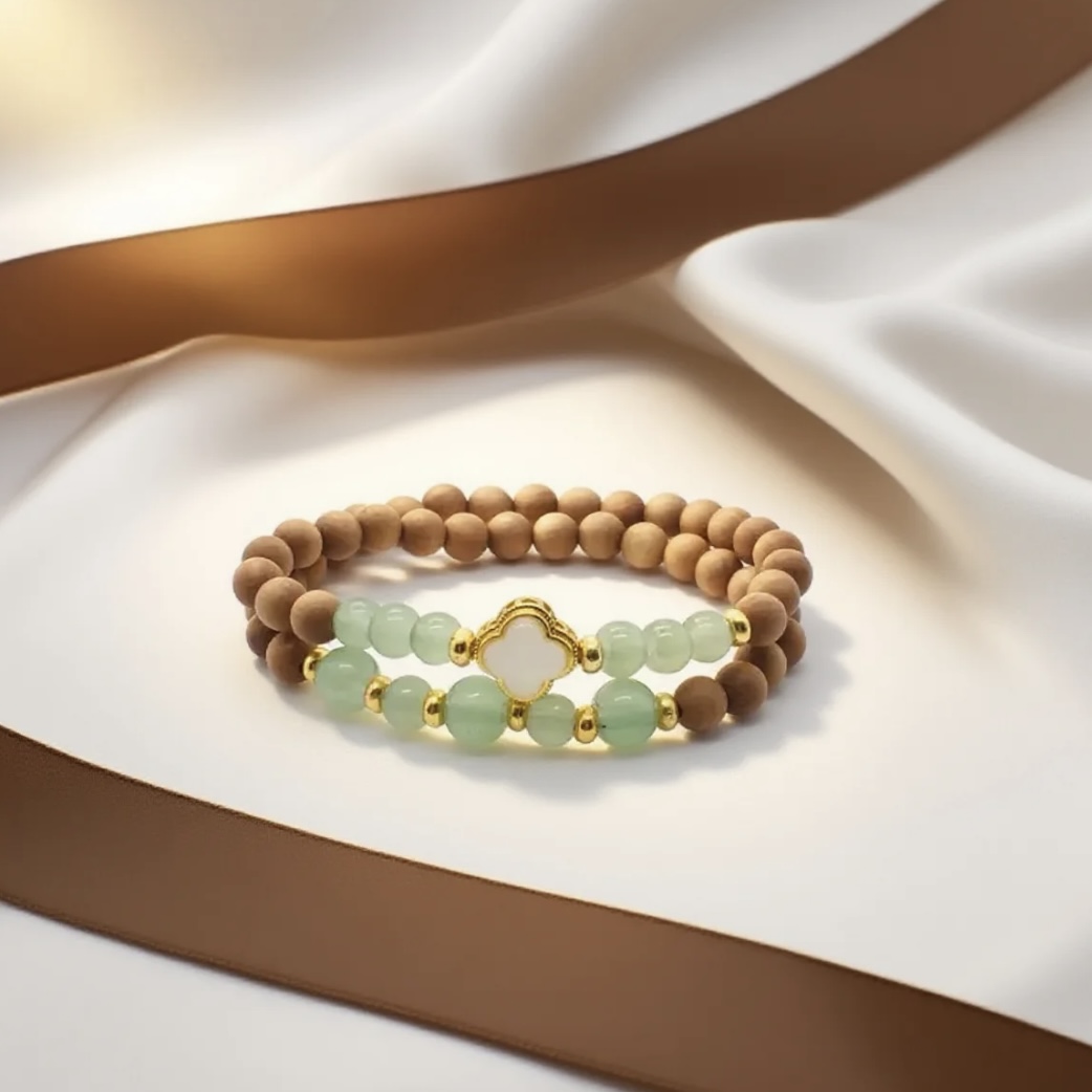 檀香木双圈手串057无礼盒