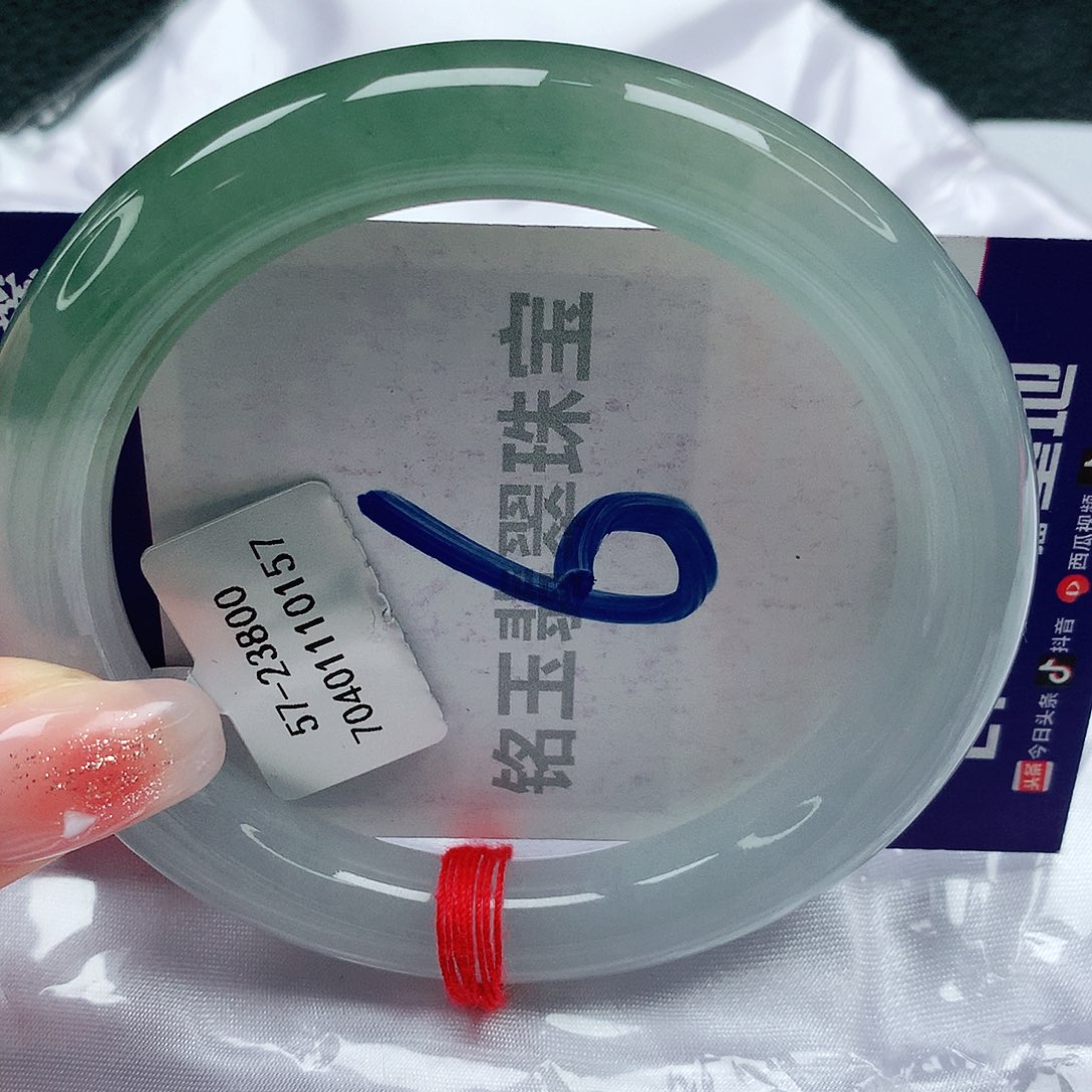 翡翠手镯未镶嵌缅甸天然a货翡翠57半山水