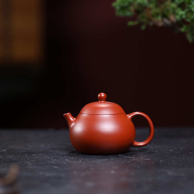 薄胎紫砂壶宜兴原矿朱泥文旦壶100ml潮汕功夫茶具泡茶小品壶