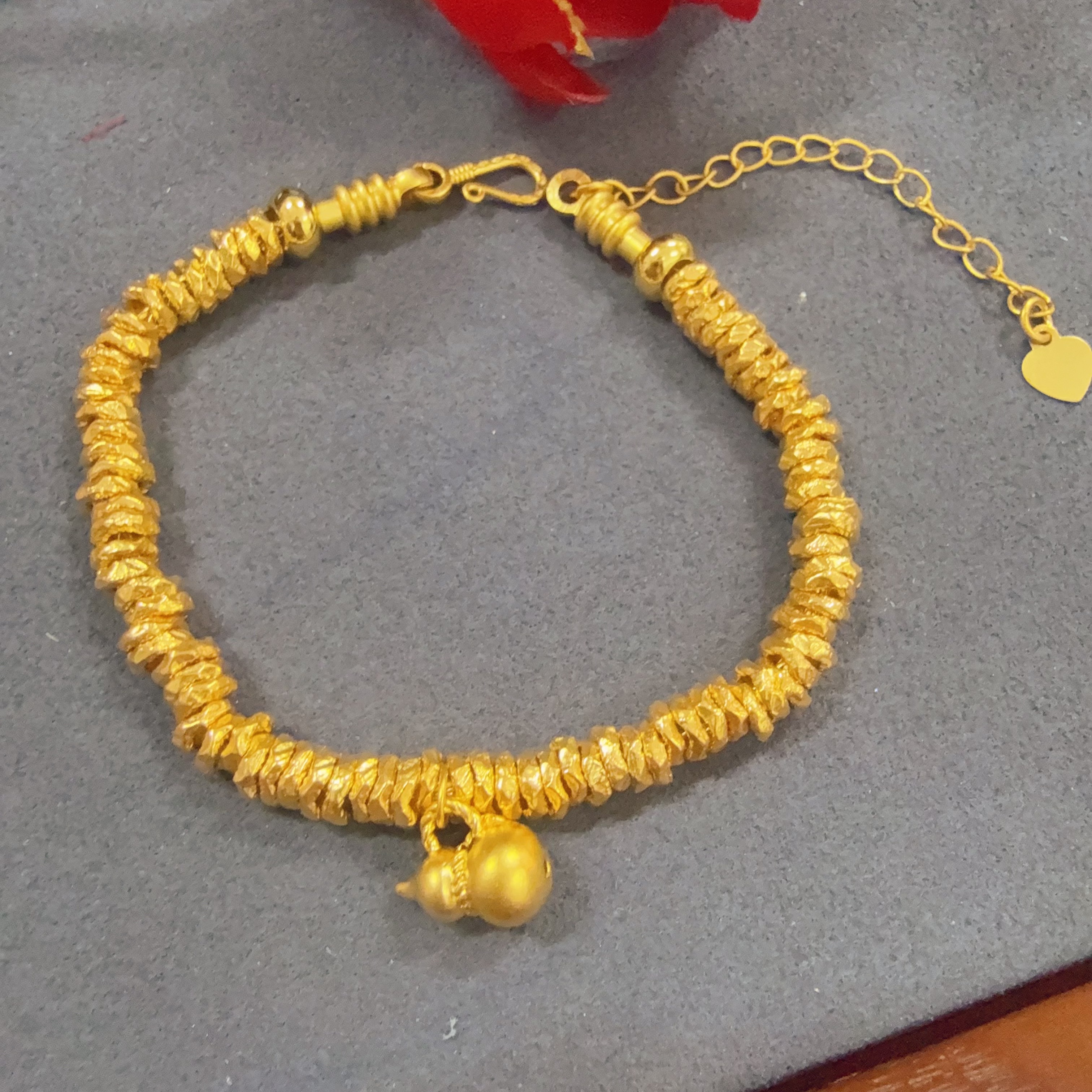 【足金葫芦盘缠手串】卡 5mm（配合金链）