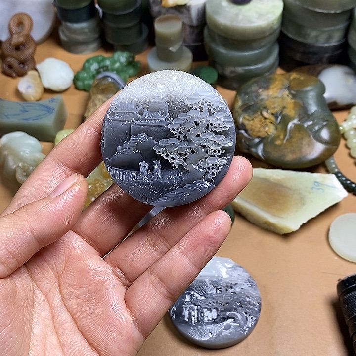 紫***9和田玉（糖玉）未镶嵌珠宝半成品