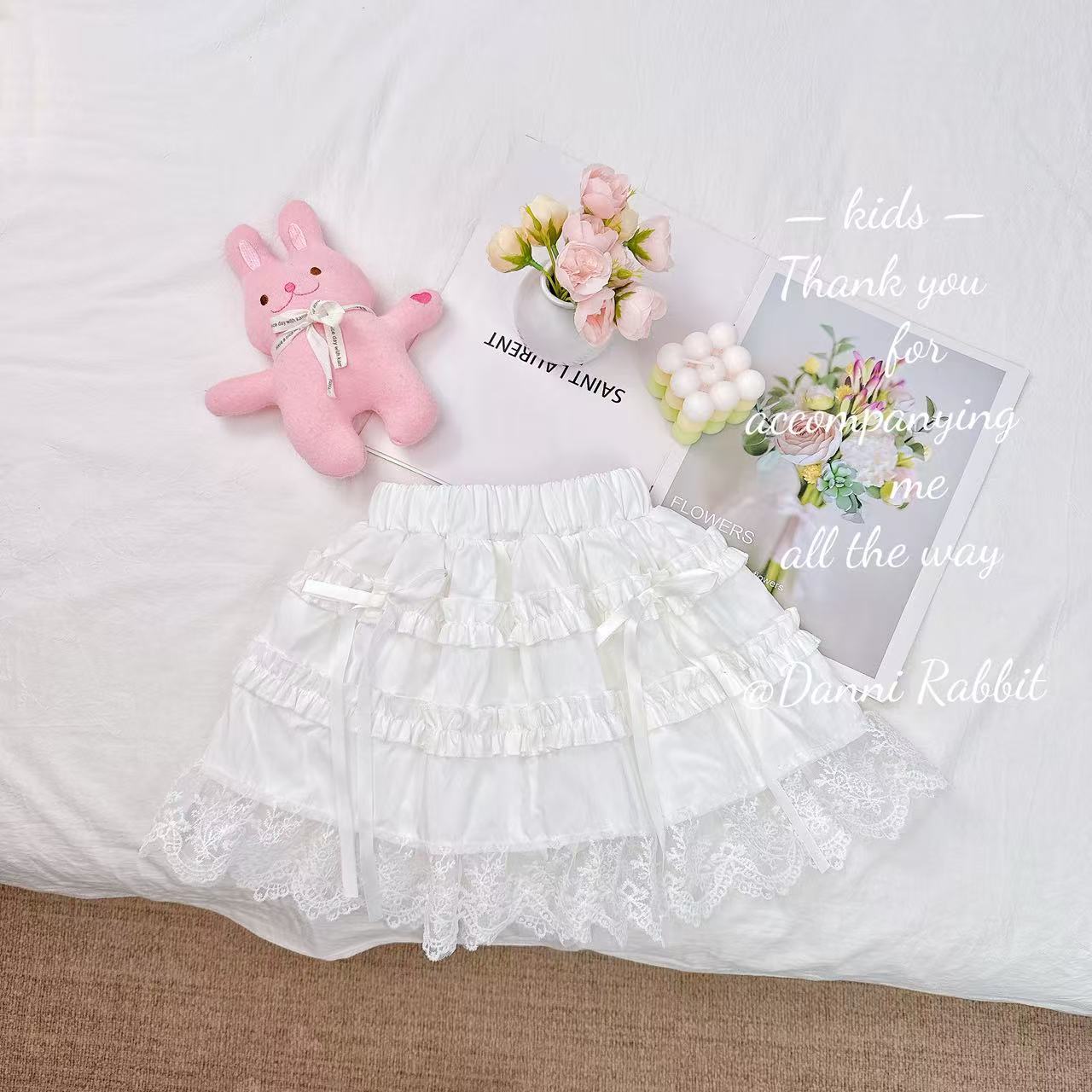 【Dannirabbit】*蕾丝花边蝴蝶结+仙气飘飘*女童半身裙 D-H568