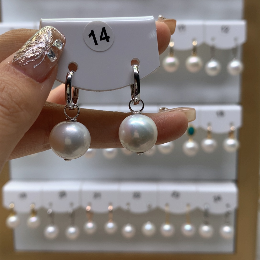 淡水珍珠耳饰银S925镶嵌
