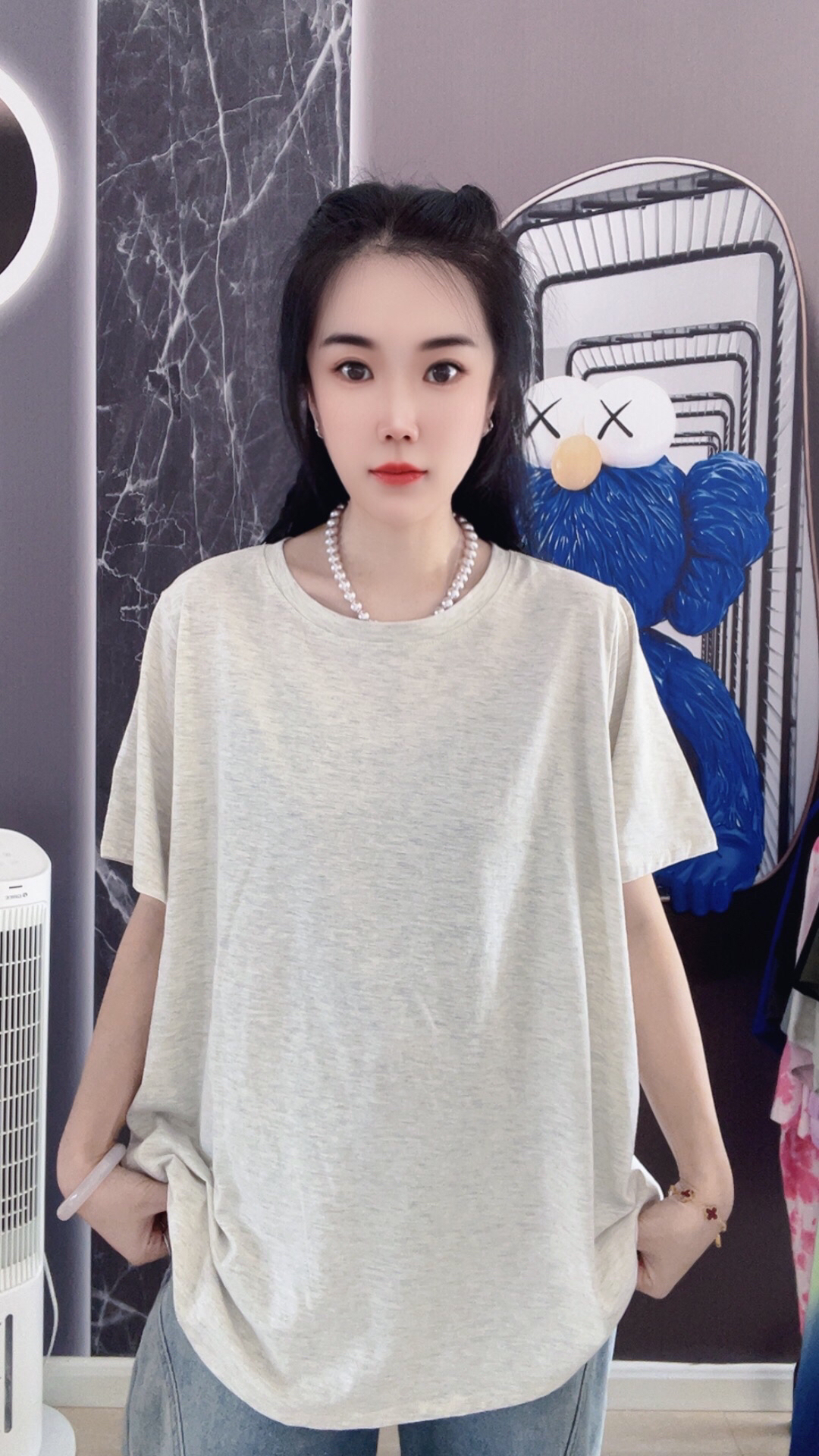 外贸纯棉大码T恤纯色男女同款半袖