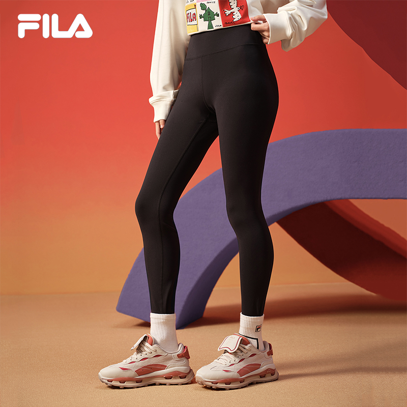 Fila/斐乐金标新款鲨鱼裤】健身运动女打底裤芭比高弹瑜伽打底外穿