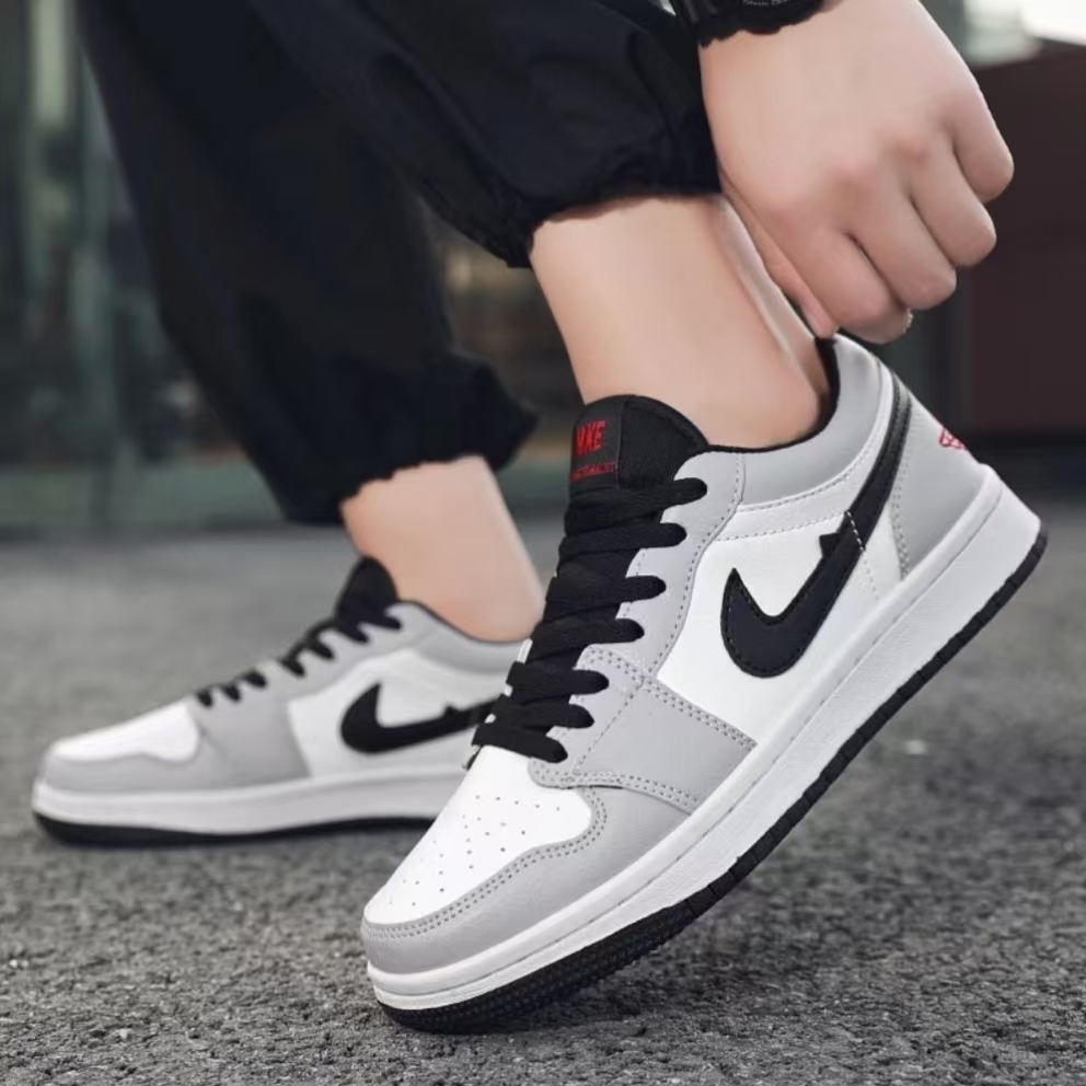 aj男鞋休闲运动鞋2025新款春秋季学生百搭皮面板鞋情侣女鞋防滑