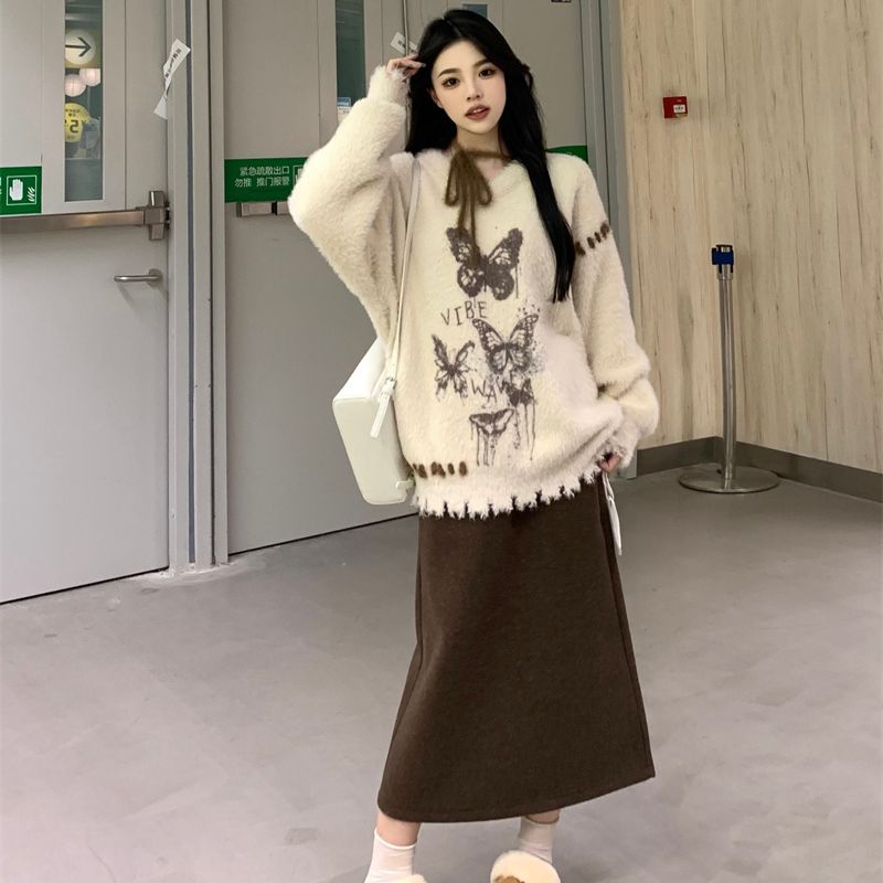 【季末青苍】C-6143大码百搭简约半身裙