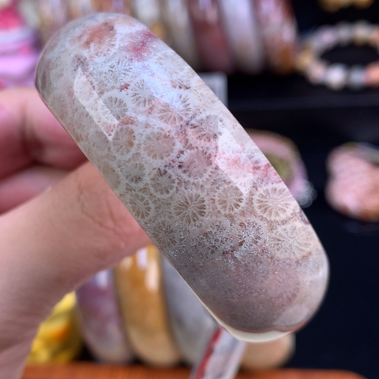 【闪购商品】颈饰未镶嵌硅化珊瑚（珊瑚玉）37号53.4圈粉紫沙沙