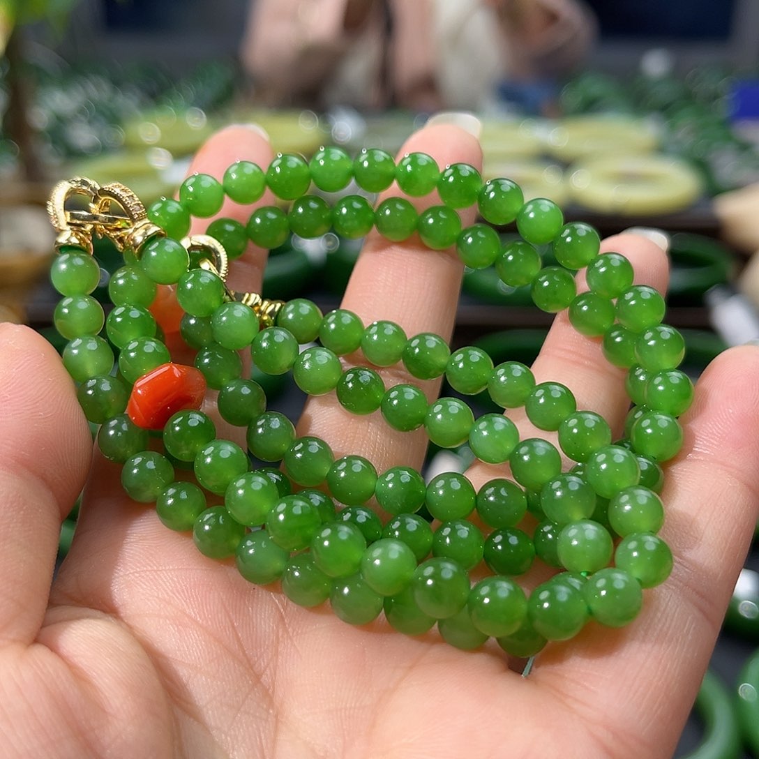 和田玉（碧玉）毛衣链未镶嵌