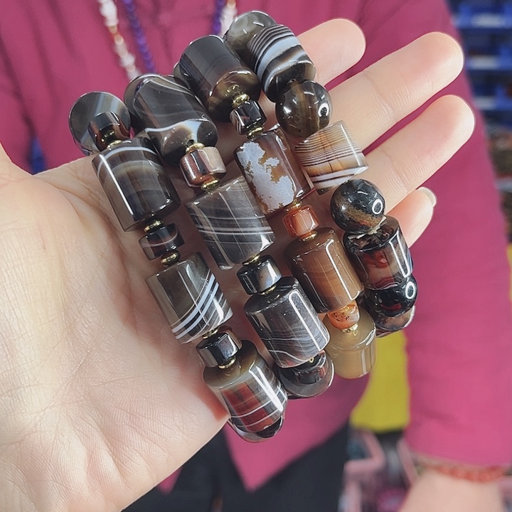 玛瑙手链未镶嵌丅20地龙丹桶珠手串发其一