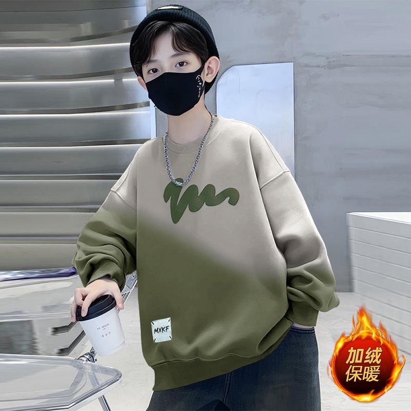 男童儿童加绒卫衣秋冬2025新款大男孩宝宝衣服爆款帅气洋气上衣潮