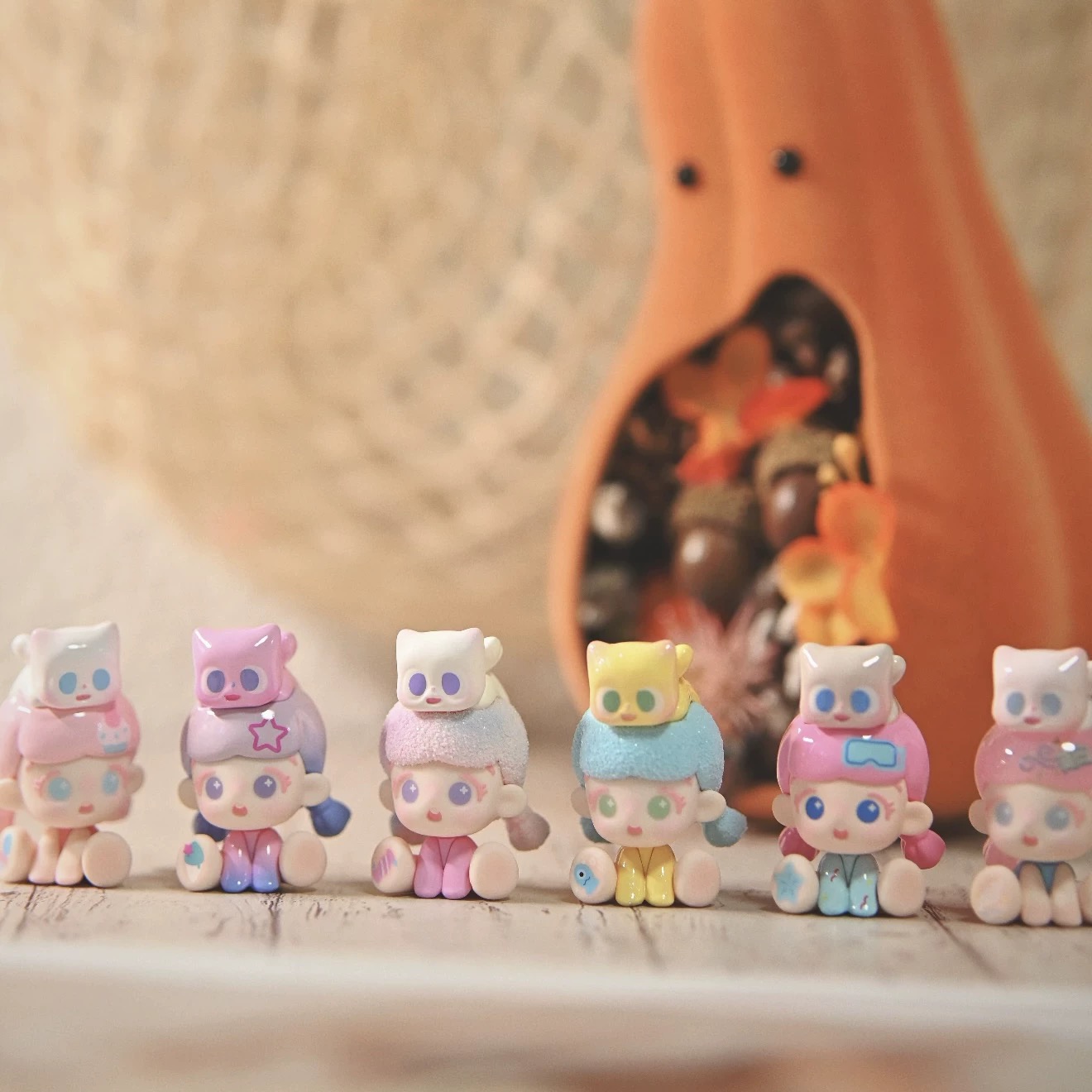 七七【拆盒】倒倒和小猫的一天系列萌粒（许愿）潮玩盲盒代拆