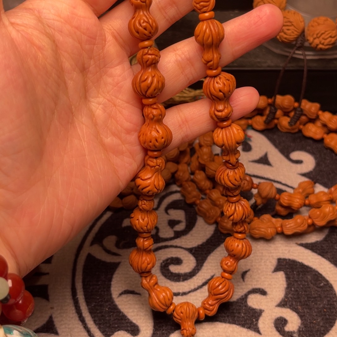 桃核手串龙纹花生