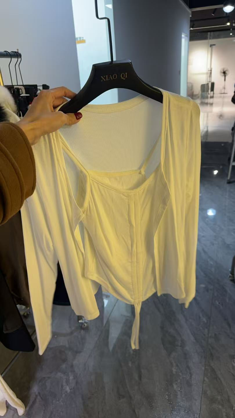 春款季甜美风吊带开衫套装女小个子显瘦