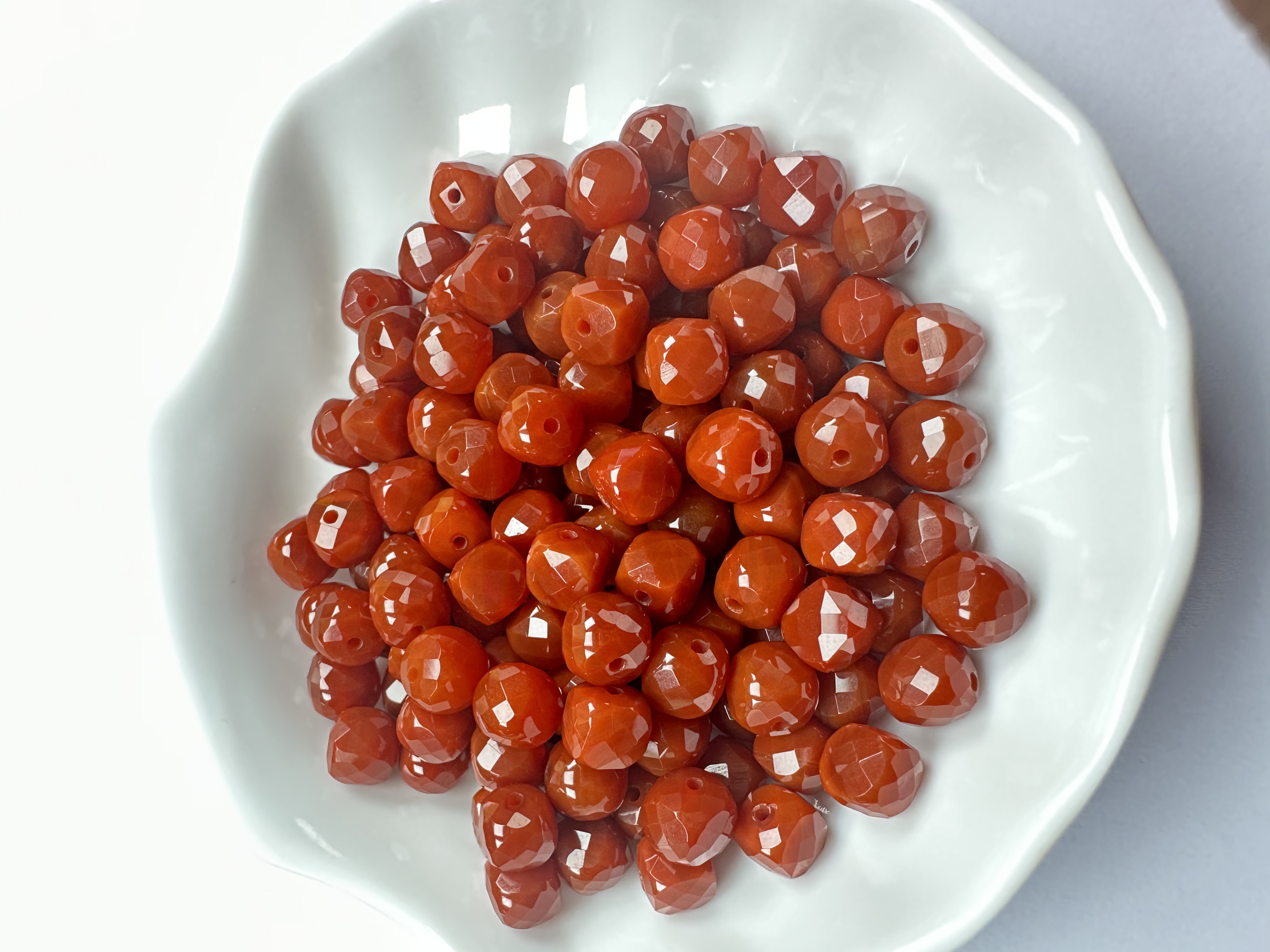 南红卡7切面方糖一颗川料瓦西单珠配饰