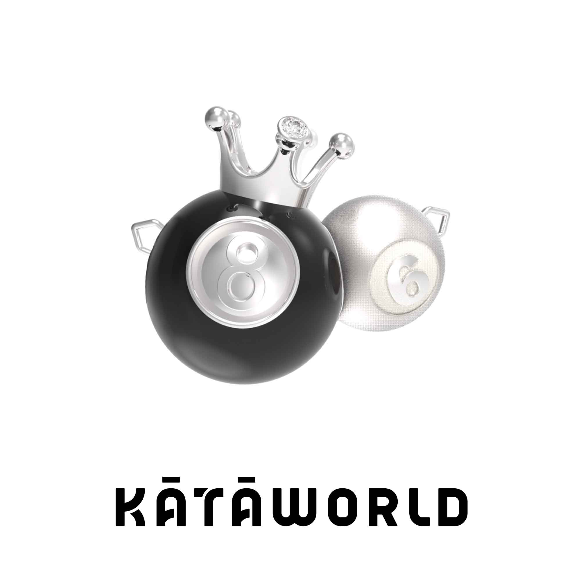 KATAWORLD 铜合金合成锆石吊坠 【主理人】星8克大KATA吊坠-1.0