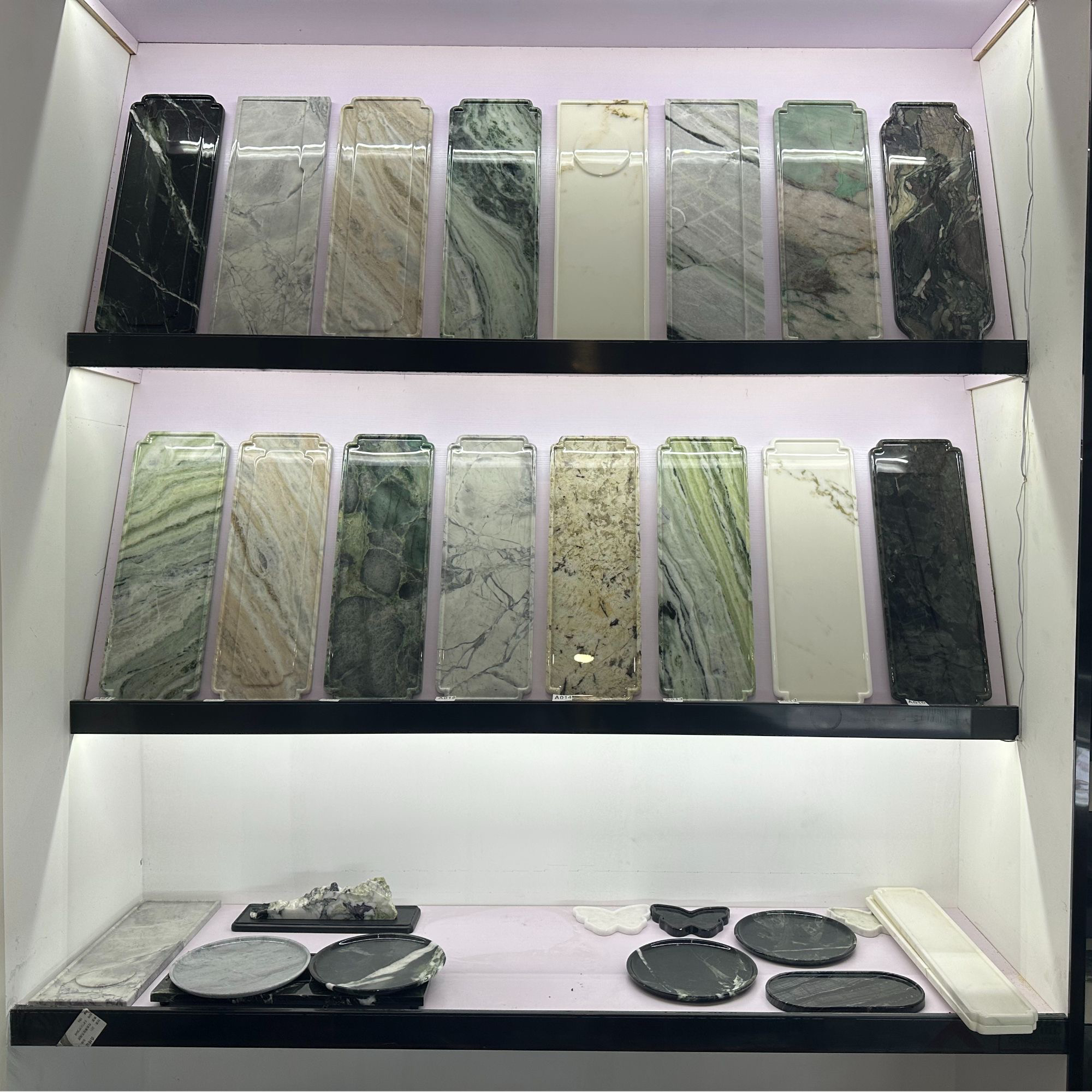 奢石茶盘天然石材家居装饰高端茶具托盘