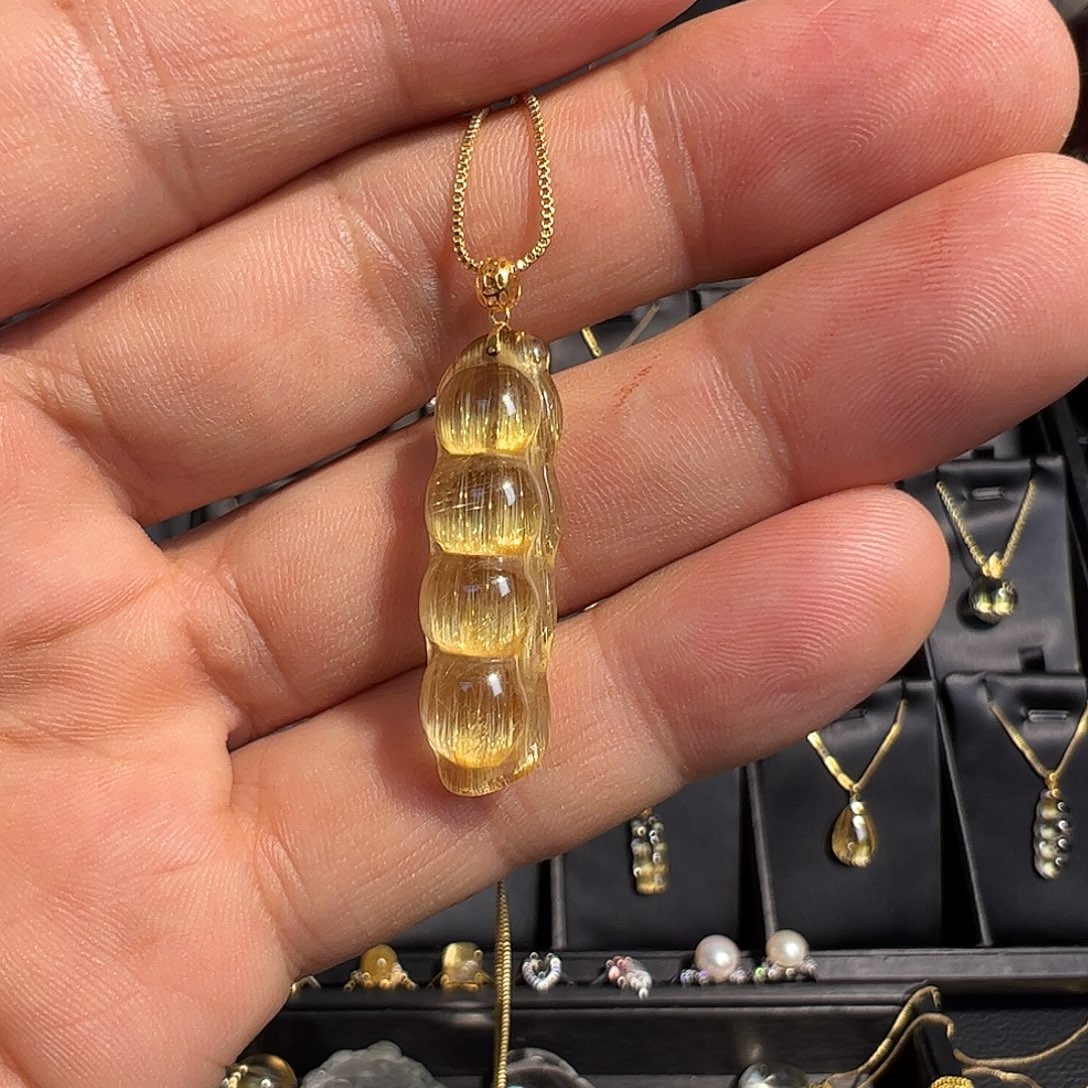 水晶18K金镶嵌颈饰