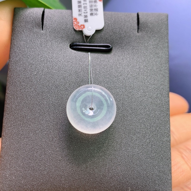 缅甸天然翡翠A货冰小肥扣平安扣A845#