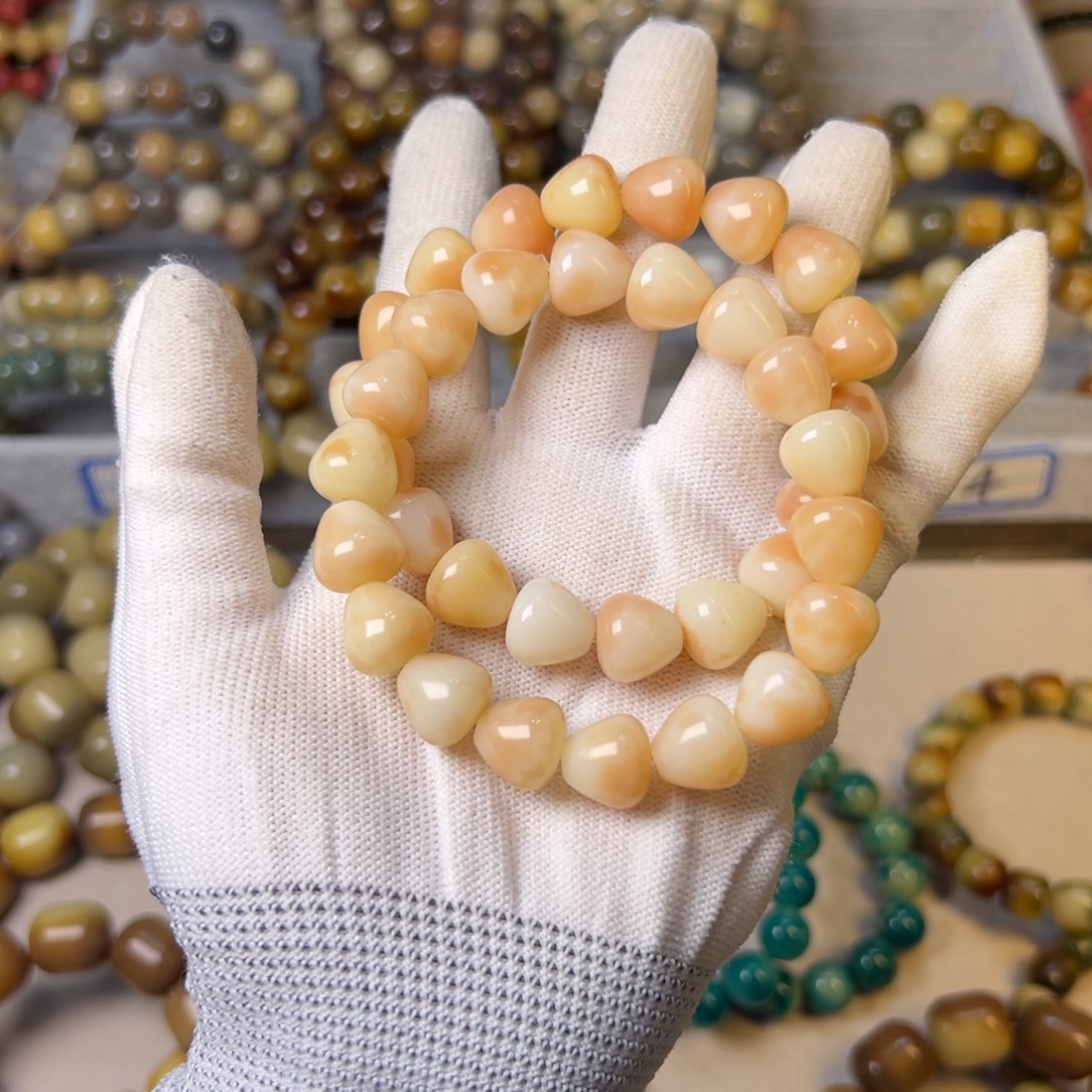 手串菩提根/象牙果粉花皮水滴卡12