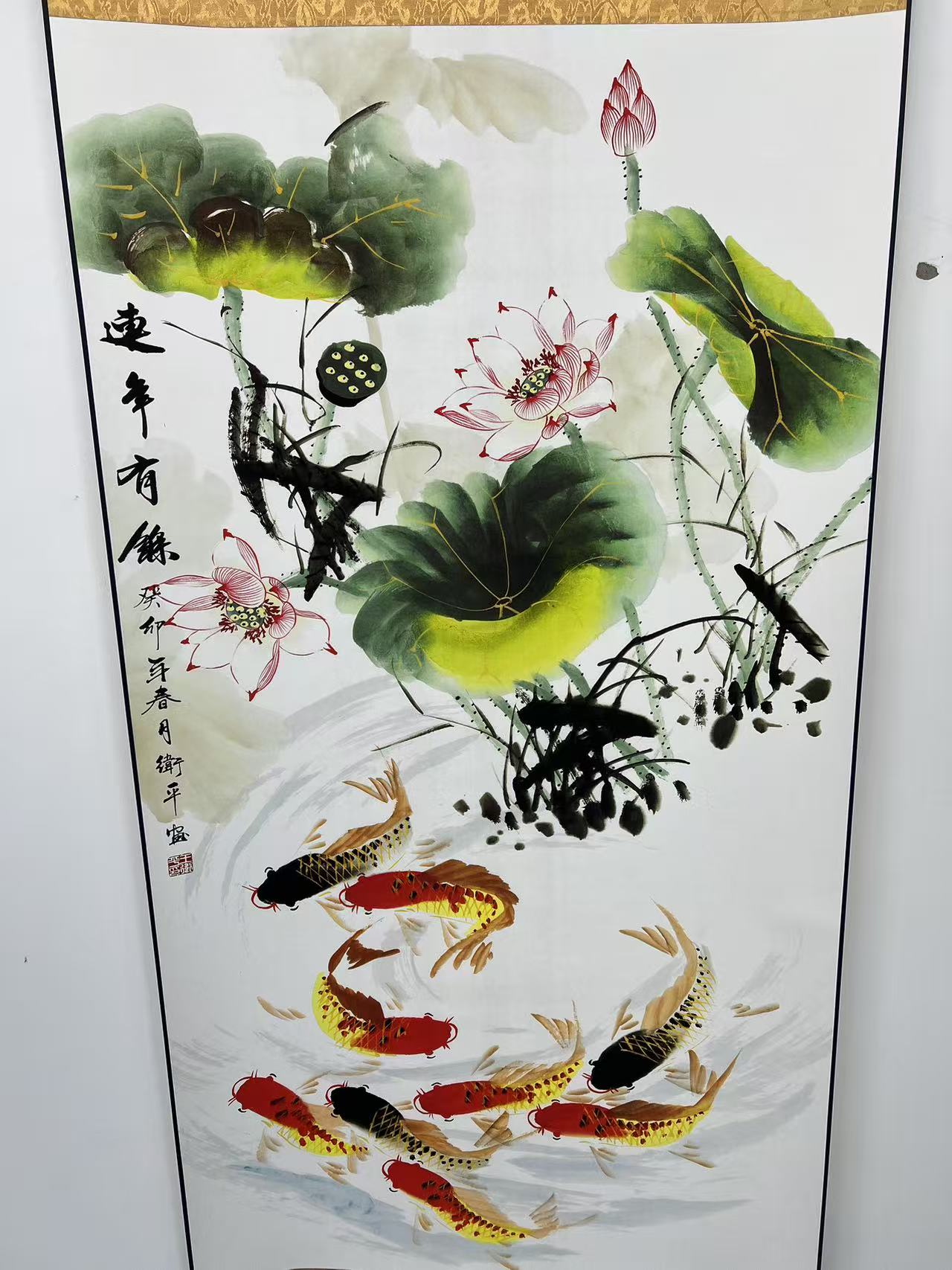 新《连年有余》等主题国画适合多场景悬挂