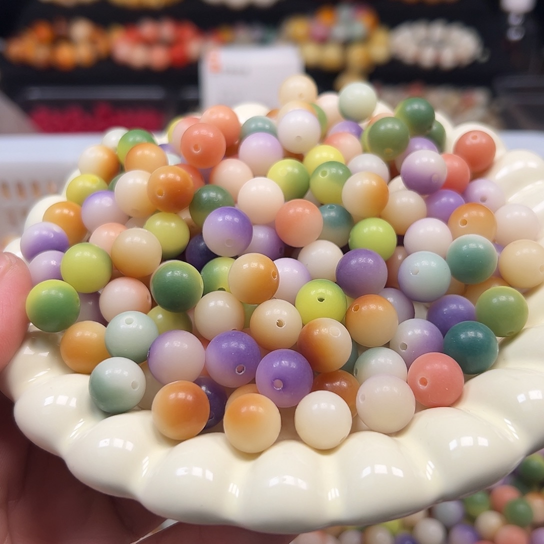 菩提根/象牙果手串500颗糖果色12圆珠