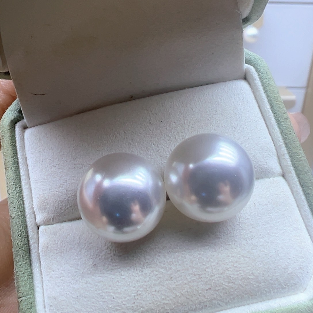 银S925镶嵌淡水珍珠耳饰
