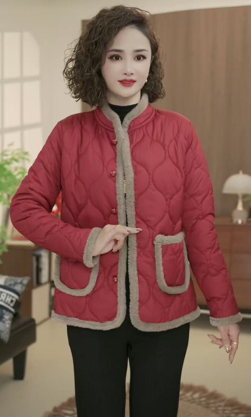 冬季中老年女装女装女士秋冬中年妈妈短棉服