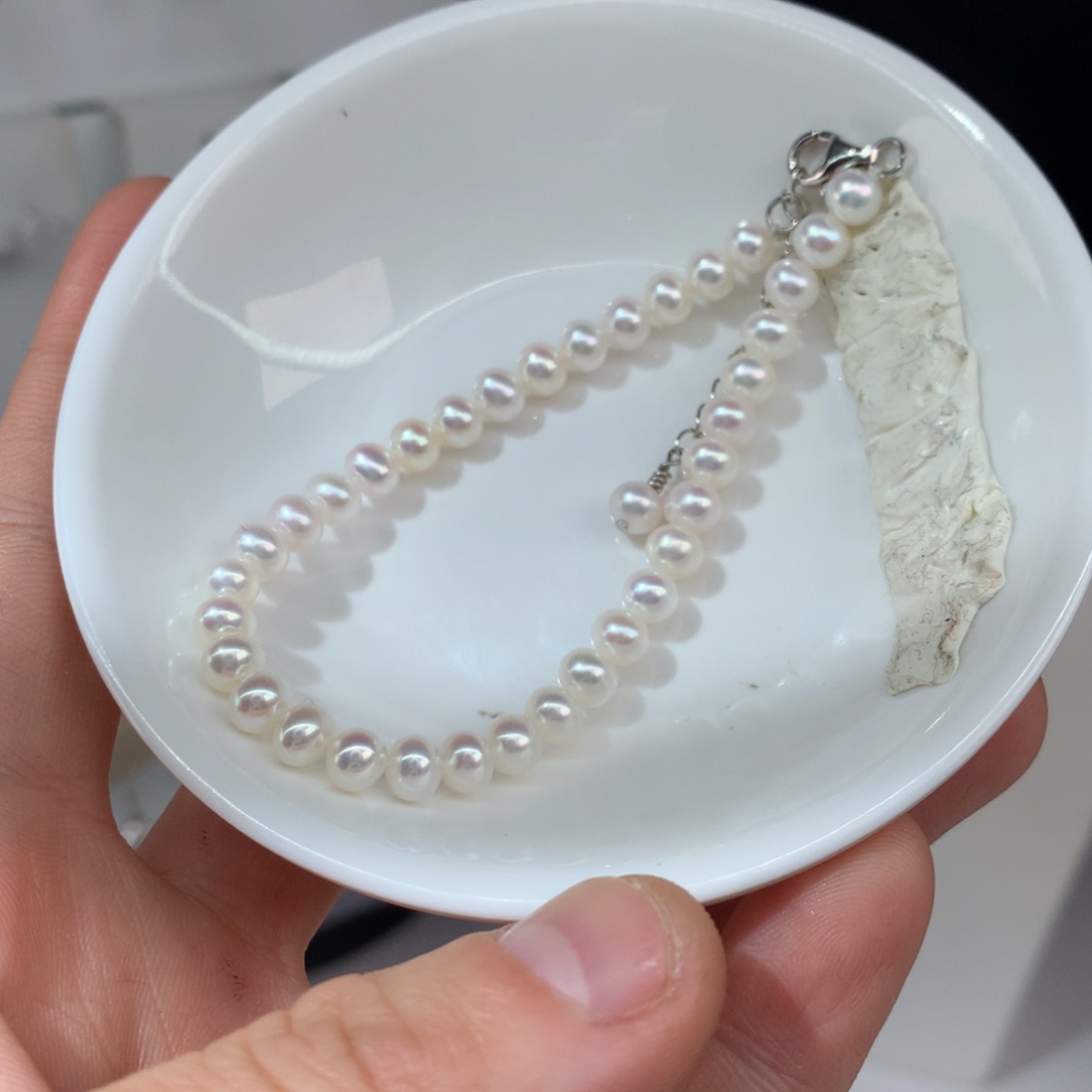 淡水珍珠手链银S925镶嵌
