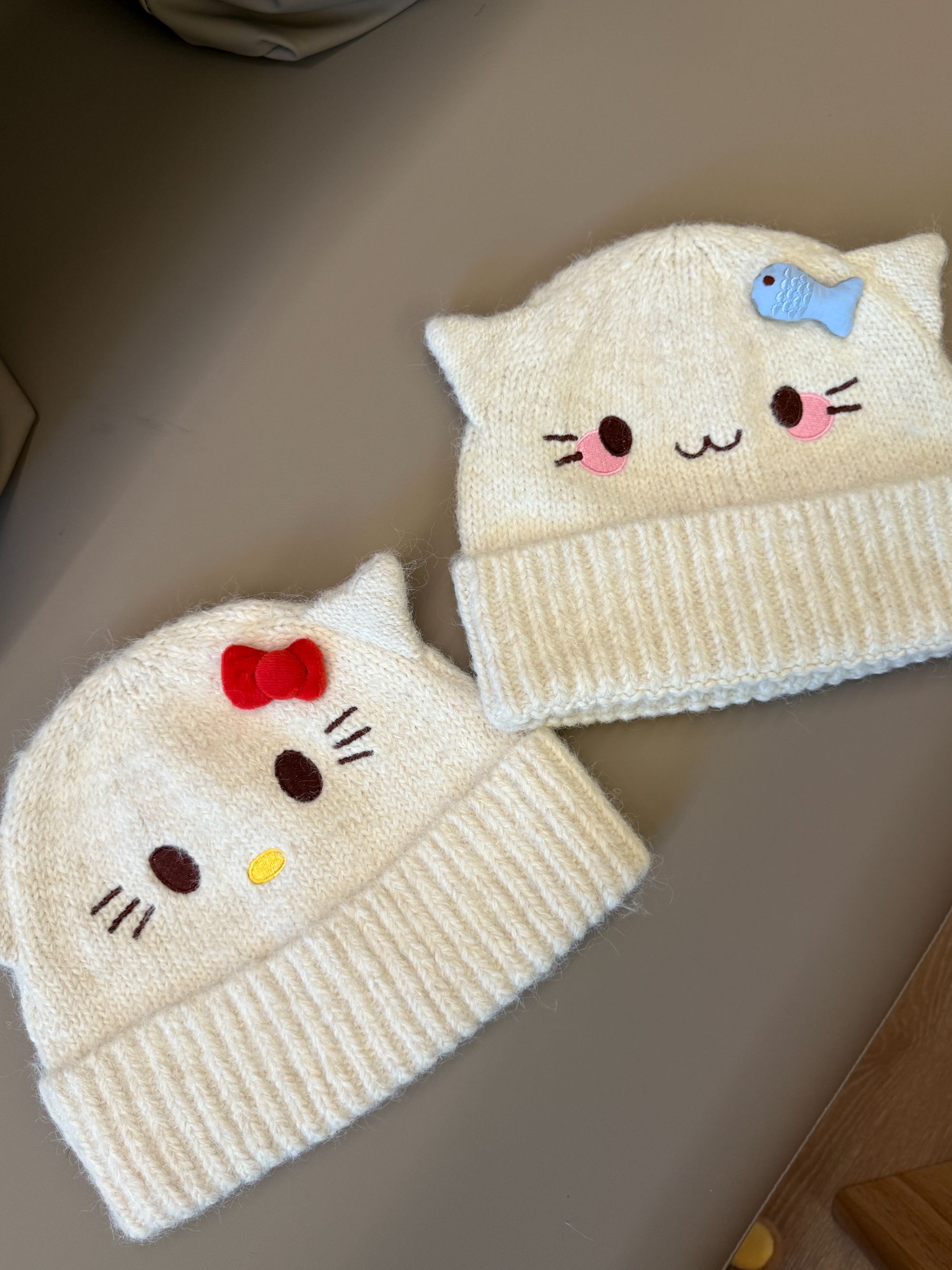 韩版蝴蝶结小猫针织毛线帽2025新款秋冬休闲帽子可爱萌妹滑雪帽