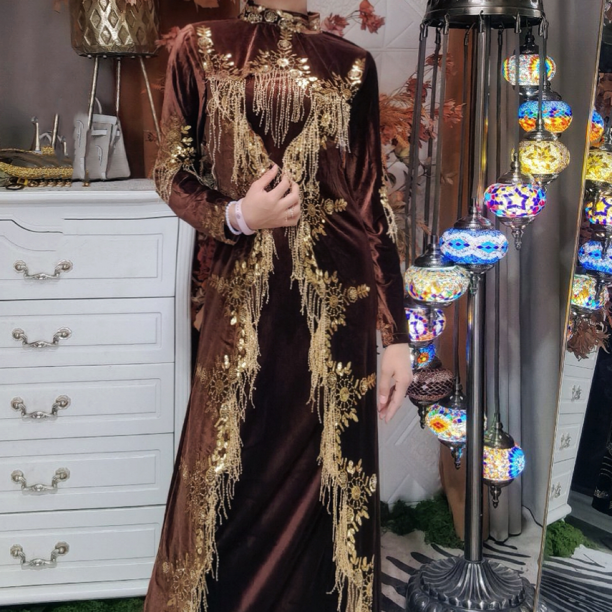 2025款两件套重工亮片礼服