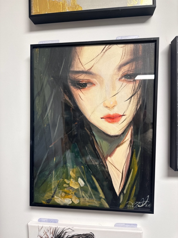 墨色古风女生装饰画h